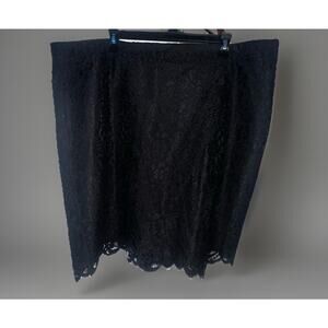 J Crew Cotton Goth Black Lace Eyelet Mini Skirt Sz Plus 20